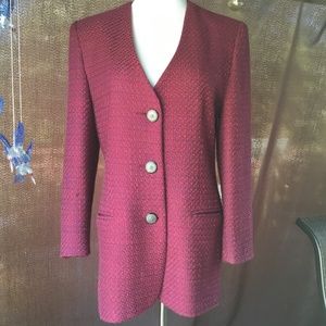Vintage Cranberry Tweed Blazer